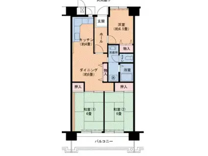 UR武庫川 32号棟(3DK/7階)の間取り写真