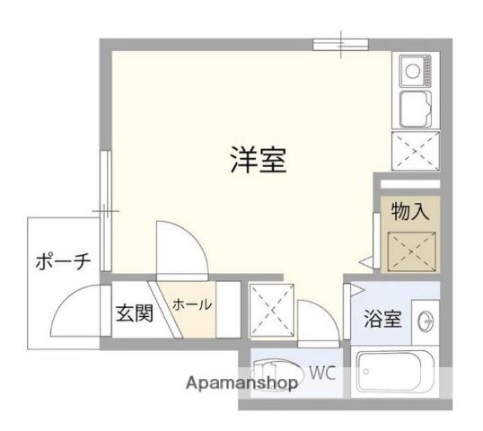 リバ-サイドパ-ク(ワンルーム/1階)の間取り写真