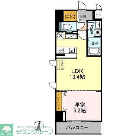 サニーコートトキワ(1LDK/4階)の間取り写真