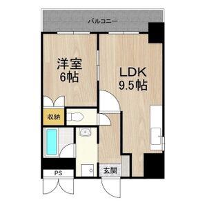 テンフォーティー(1LDK/12階)の間取り写真