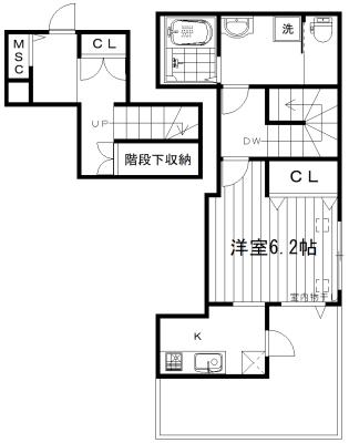 エルム桜山(1K/3階)の間取り写真