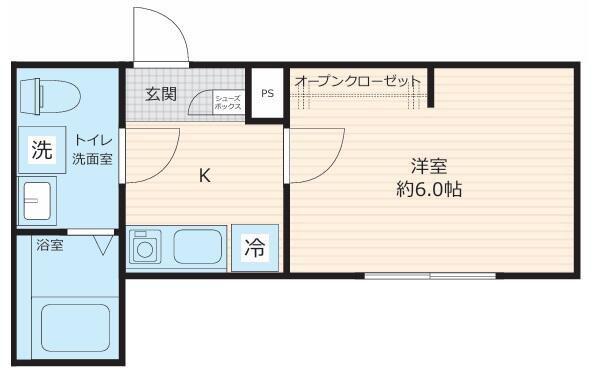 サルパーレ鴻巣本町(1K/2階)の間取り写真