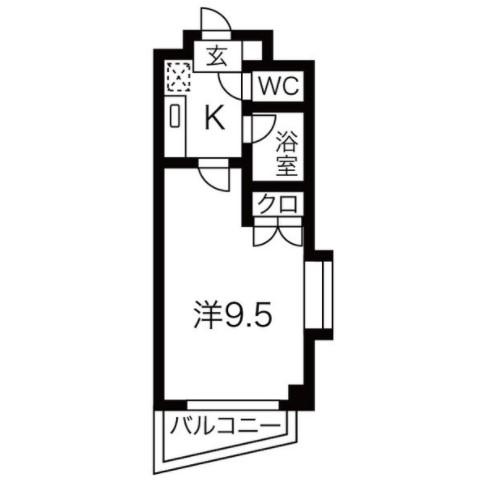 シティライフ藤ヶ丘南2号館(1K/5階)の間取り写真