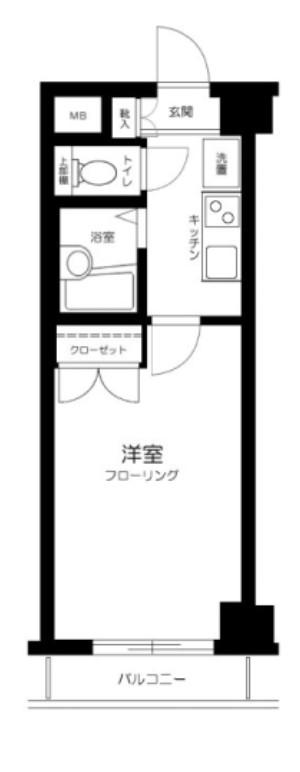 カテリーナ市ヶ谷(1K/3階)の間取り写真