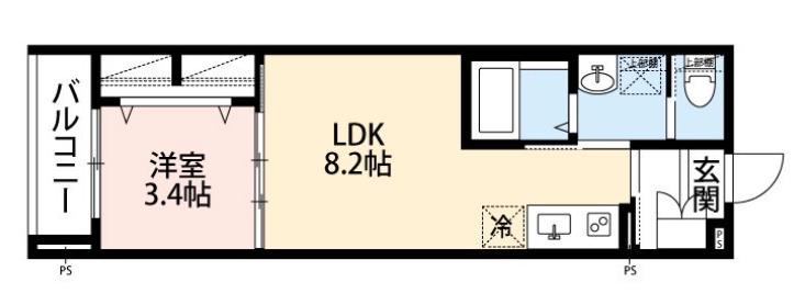 ROBOT HOME 北柏II(1LDK/3階)の間取り写真