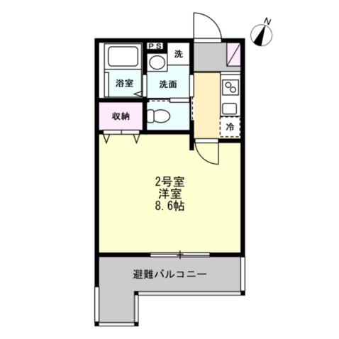 THE SUITE 横浜六浦(1K/1階)の間取り写真