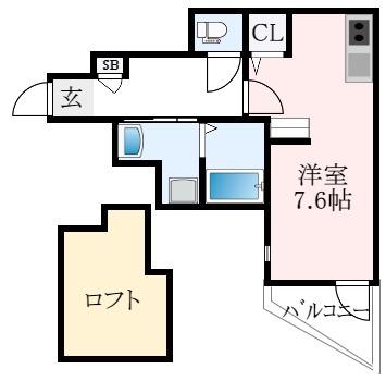あんしん大豆塚町08-1013(ワンルーム/1階)の間取り写真