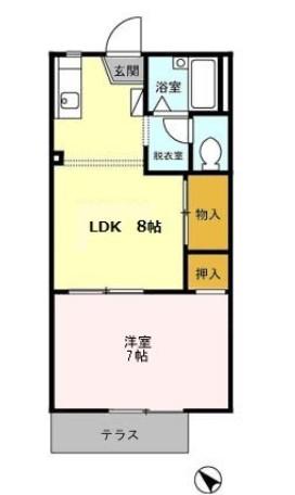 サンベルテ菅沼II(1LDK/1階)の間取り写真