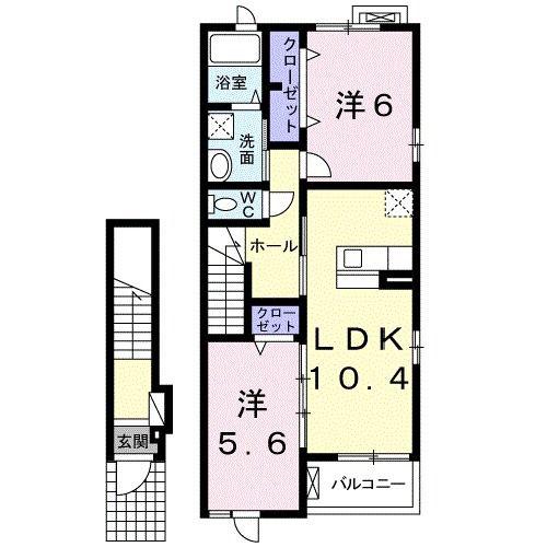 エタニティ(2LDK/2階)の間取り写真