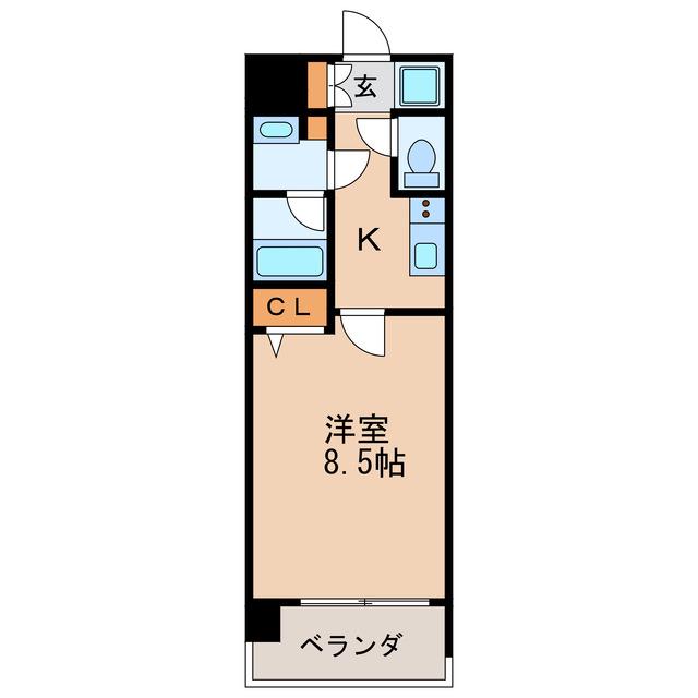 ルクレ新栄レジデンス(1K/7階)の間取り写真