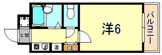 香川ハイツ御影イースト(1K/2階)の間取り写真