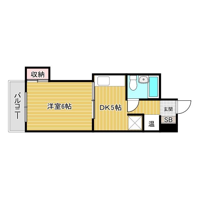 グリーンパーク三共(1DK/6階)の間取り写真