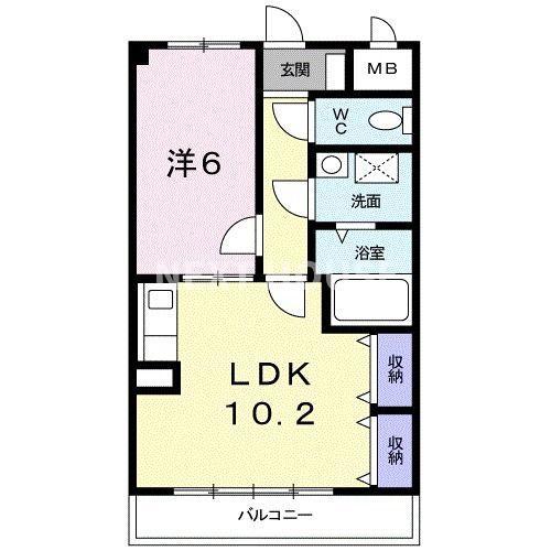 エレガントヒルズ2号館(1LDK/3階)の間取り写真