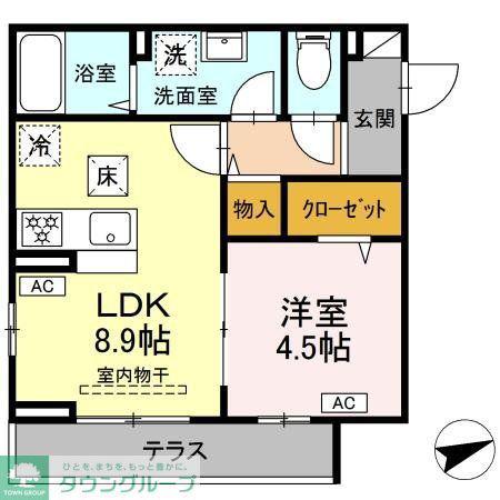 セレスティア柴又VI(1LDK/2階)の間取り写真