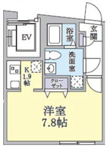 クラージュ中野(1K/2階)の間取り写真