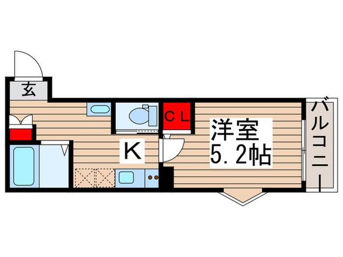 MELDIA二和向台(1K/2階)の間取り写真