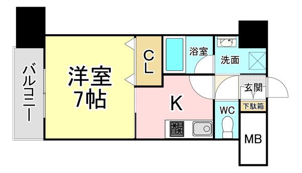 フォルトナ(1K/2階)の間取り写真