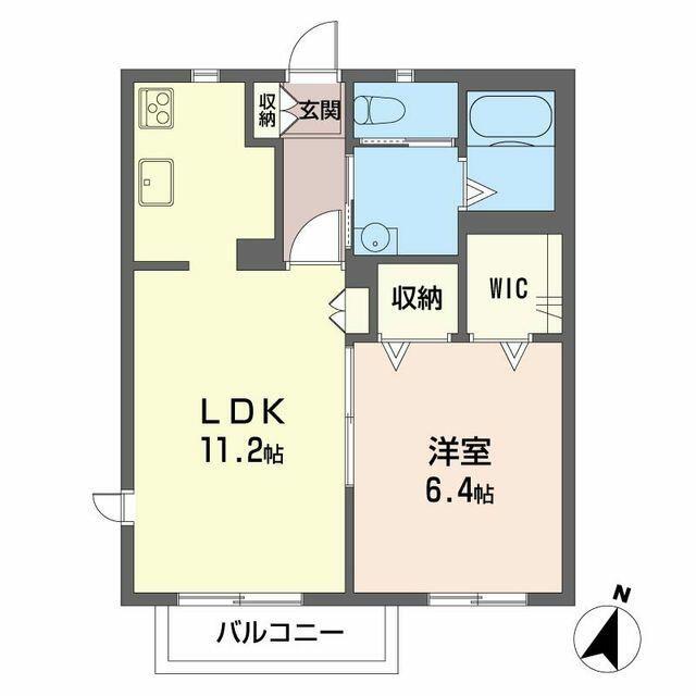 CIEL(1LDK/1階)の間取り写真