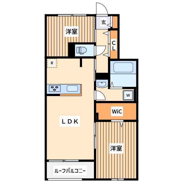 ベル リード 大倉山(2LDK/2階)の間取り写真