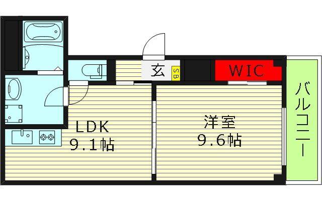 京橋オリエンタルキューブ(1LDK/1階)の間取り写真