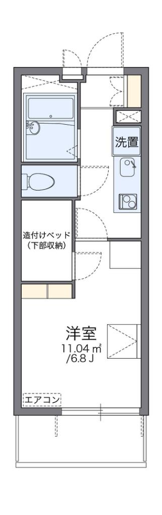 レオパレスハイムモーリー(1K/3階)の間取り写真