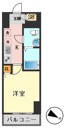 マイナビSTAYモダンテラス青砥(1K/3階)の間取り写真