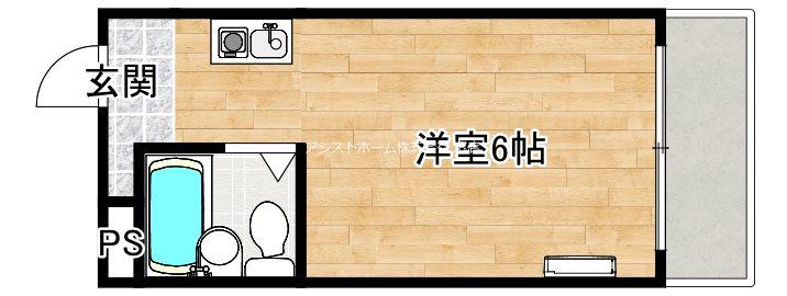 プリマベーラ堺東(ワンルーム/3階)の間取り写真