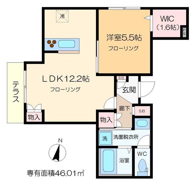 BALCONSO(1LDK/1階)の間取り写真
