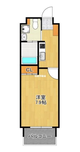 アクアシティ大博通(1K/6階)の間取り写真