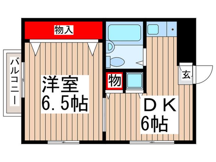 SAビル(1DK/3階)の間取り写真