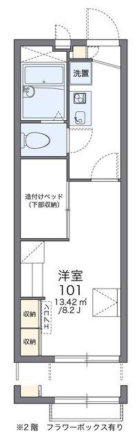 レオパレスソレーユII(1K/2階)の間取り写真