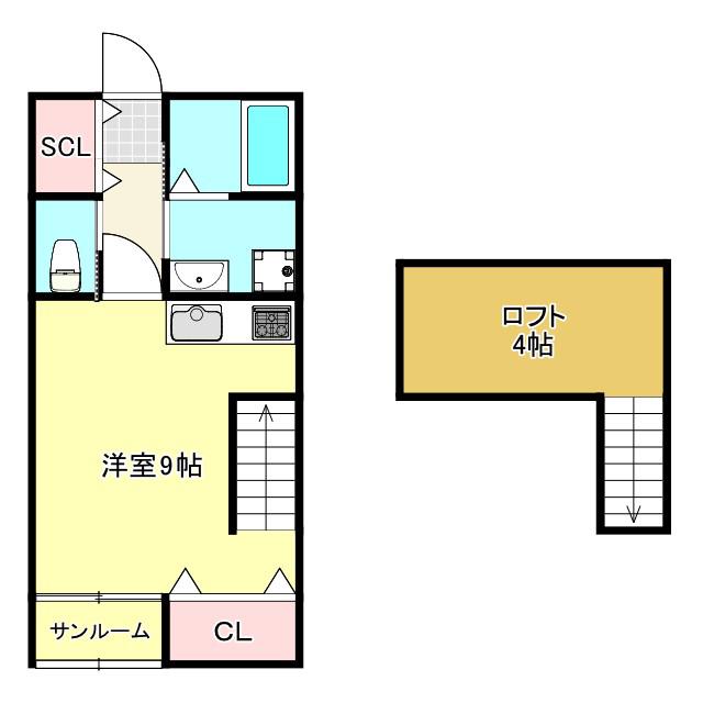 AMAGA(1K/2階)の間取り写真