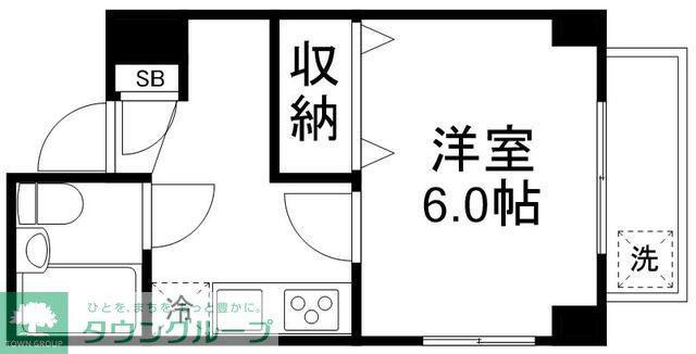 シーボニア(1K/6階)の間取り写真