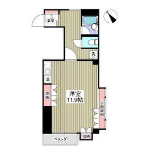 竹林マンションI(ワンルーム/3階)の間取り写真