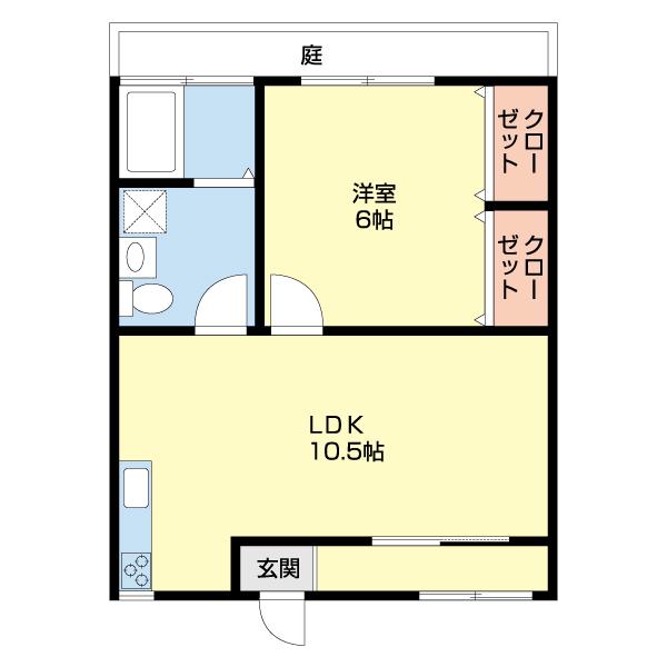山路マンション(1LDK/2階)の間取り写真