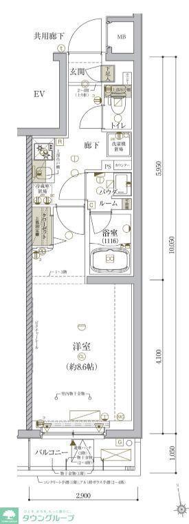 ARCOBALENO TORITSUKASEI(1K/3階)の間取り写真