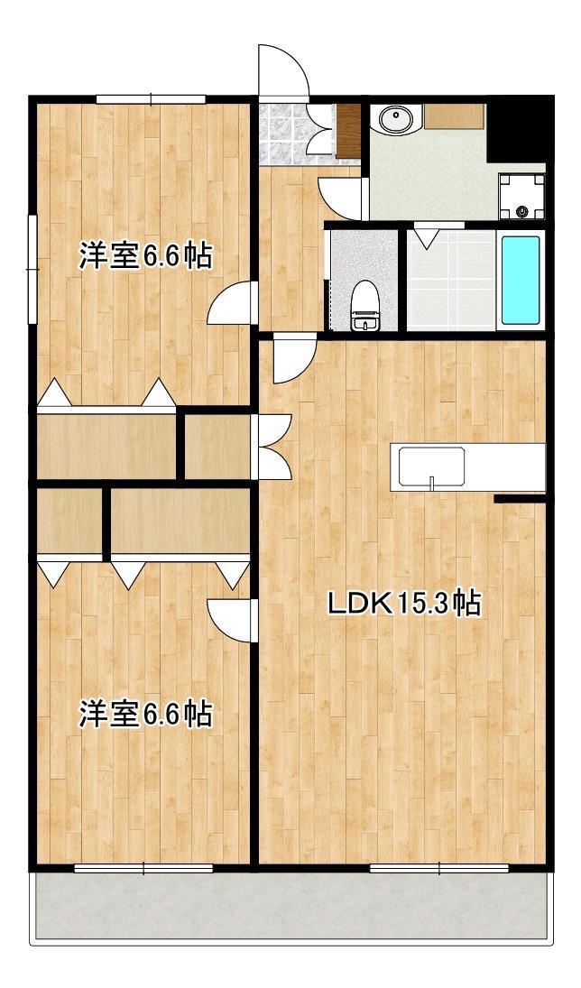 クラシード・ルネス出水(2LDK/3階)の間取り写真