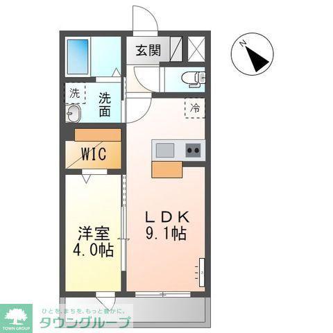 プルアムール(1LDK/2階)の間取り写真