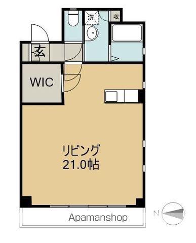 ナチュラルタウンI(ワンルーム/2階)の間取り写真