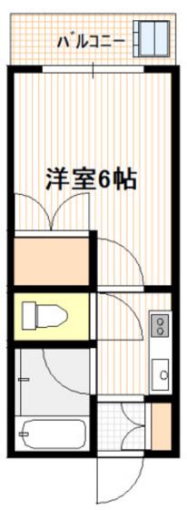 アルヴェール庚午(1K/2階)の間取り写真