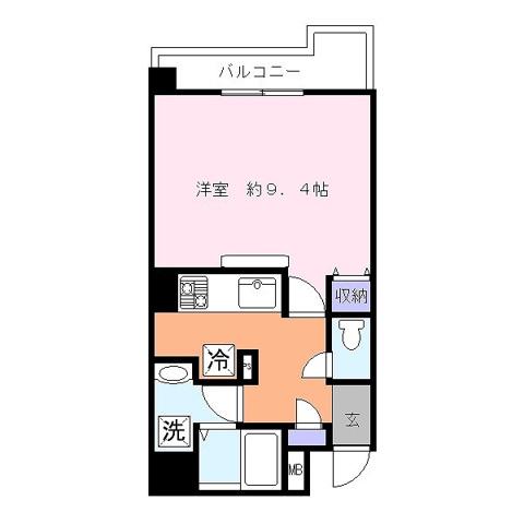 フェリーチェ横濱(1K/7階)の間取り写真
