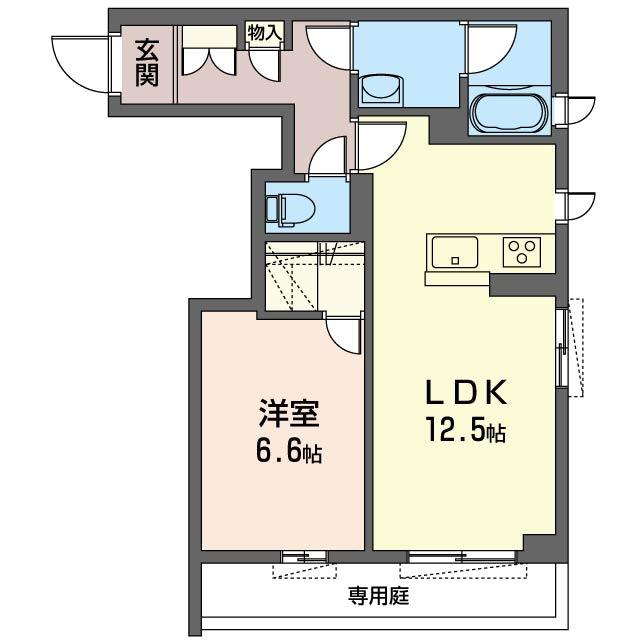 セルフォート(1LDK/1階)の間取り写真