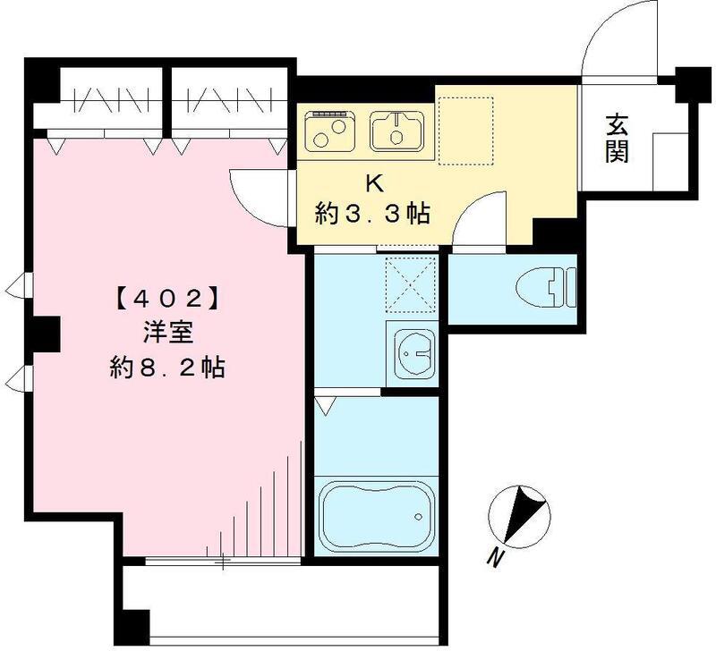 グレース南烏山3丁目(1K/4階)の間取り写真