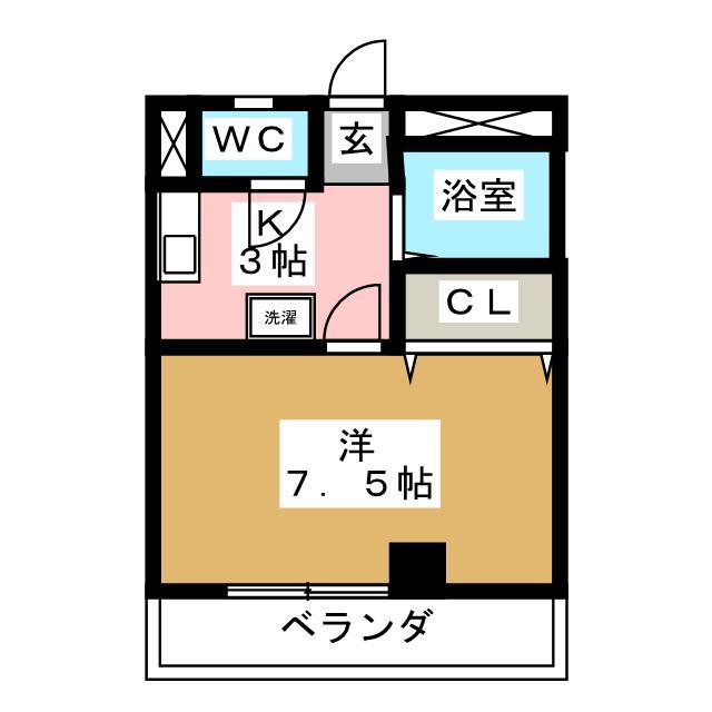 アーバンライフ東町(1K/3階)の間取り写真