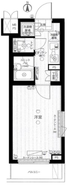 ルーブル中野新橋弐番館(1K/1階)の間取り写真