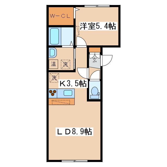 8ミリオン(1LDK/2階)の間取り写真