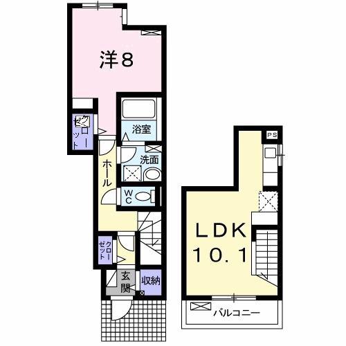 リベリテII(1LDK/1階)の間取り写真