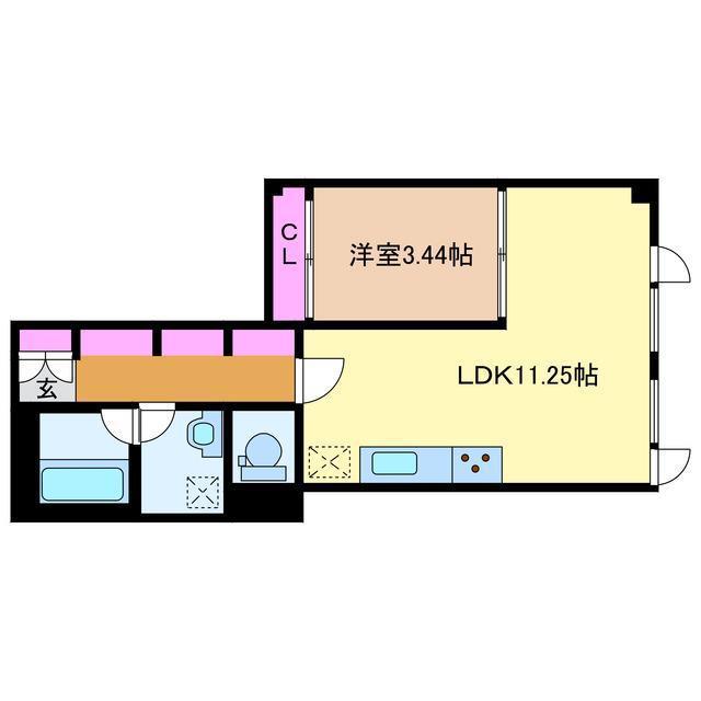 ピオニーヒルズ(1LDK/2階)の間取り写真