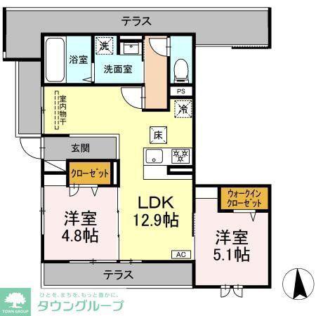 メゾン ド ネージュ東戸塚(2LDK/1階)の間取り写真