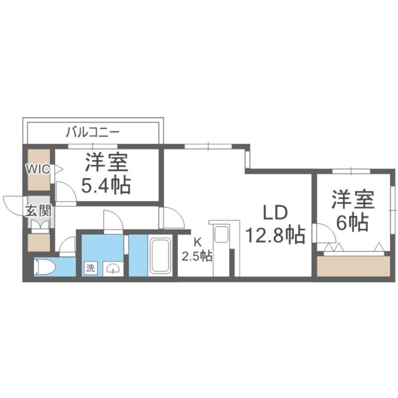 THE MODERN 伏見(2LDK/2階)の間取り写真